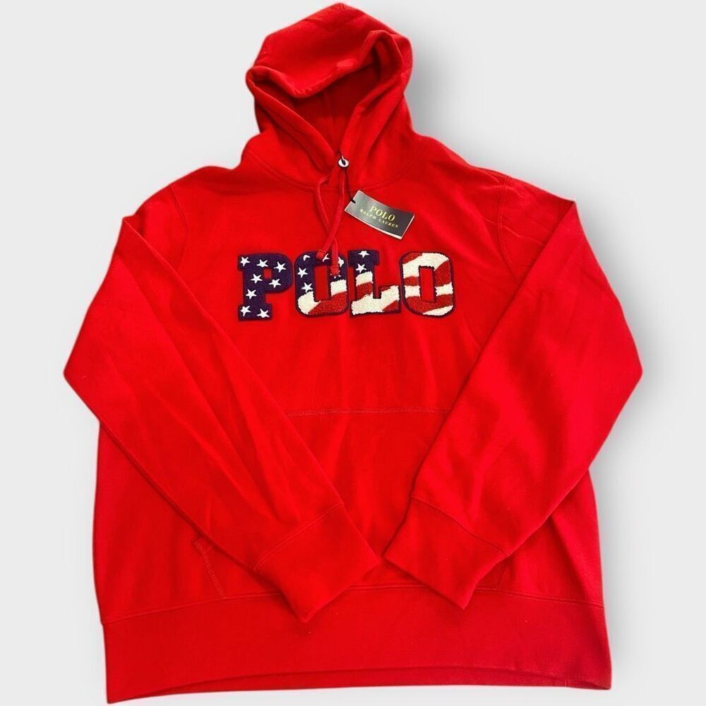 Polo Ralph Lauren Americana Fleece Hoodie Mens size Medium New with Tags